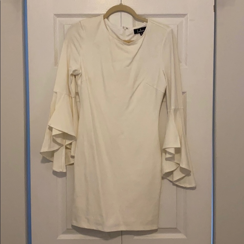 Off-White fitted midi dress w/ bell sleeves